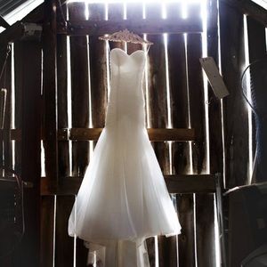 Wedding Dress, Illusion Topper, & Veil